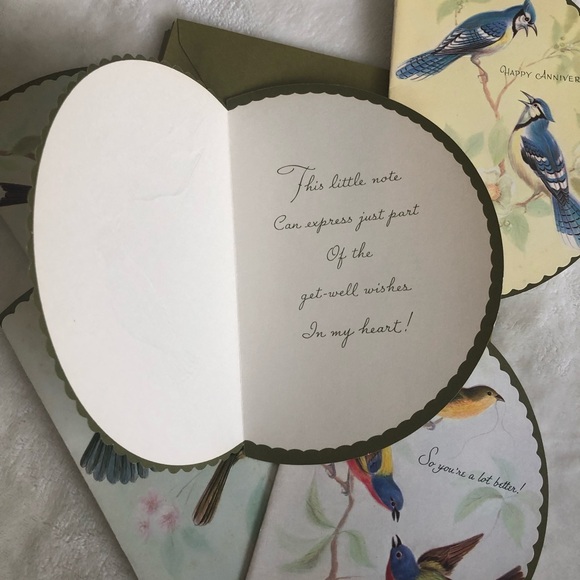 Vintage Olympicard Bird-Themed Scalloped Greeting Cards Set of 6 with Envelopes - Picture 6 of 9